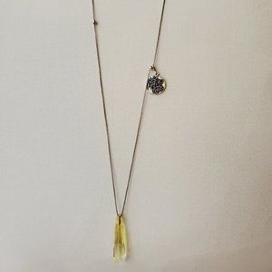 Alex and Ani Yellow Crystal Necklace w/Vine Charm